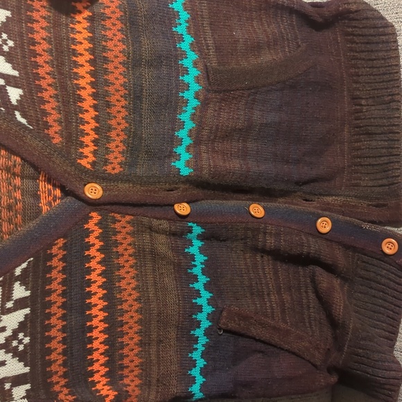 Fair Isle cardigan Sweater by O'Hanlon Mills (medium) - Picture 3 of 3